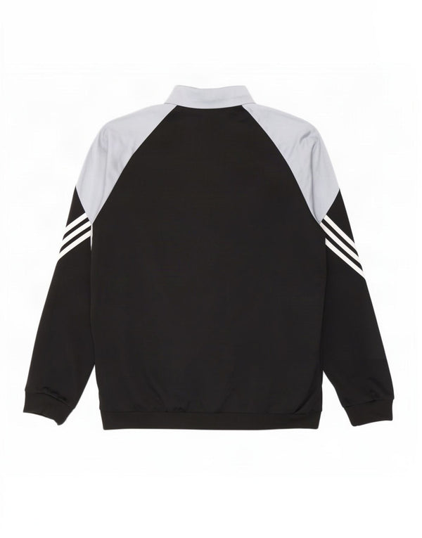 Adidas Hombre Chándal Top Chaqueta Grande Negro Colorblock Poliéster