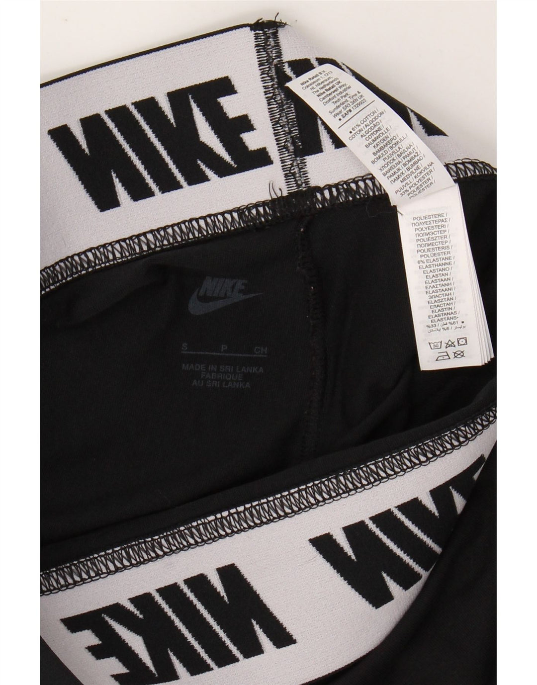 NIKE Leggings gráficos para mujer UK 8 Small Algodón negro
