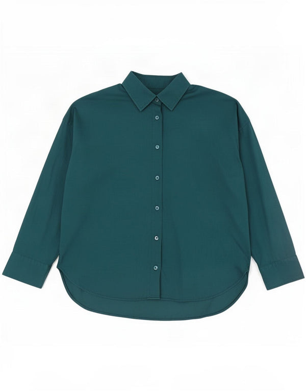Zara Blusa camisera extragrande con manga 3/4 para mujer UK 6 XS Viscosa verde