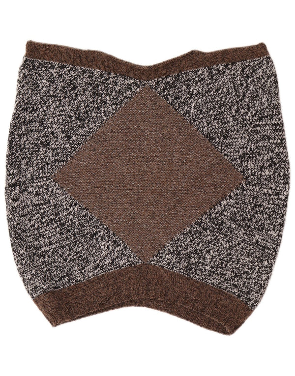 Vintage mujer manga corta botón cuello jersey suéter Reino Unido 14 gris medio