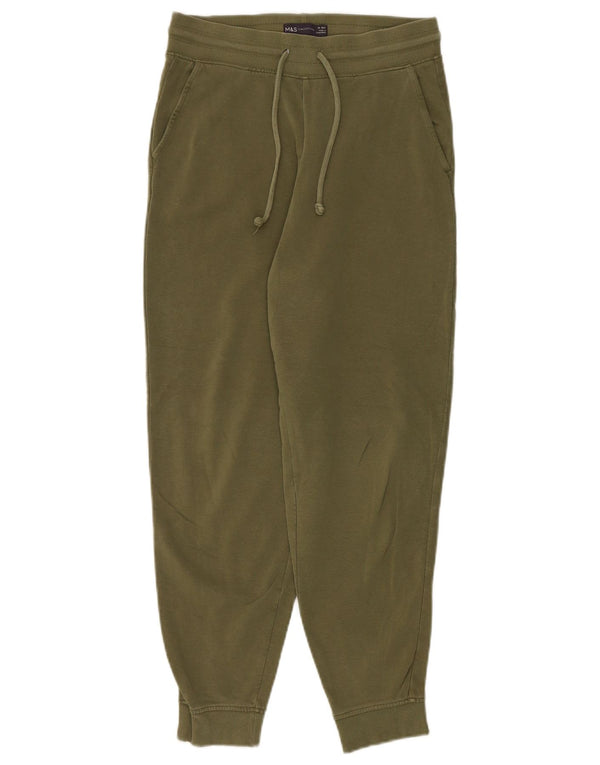 MARKS & SPENCER Pantalones de chándal para mujer Joggers UK 10 Small Khaki Cotton