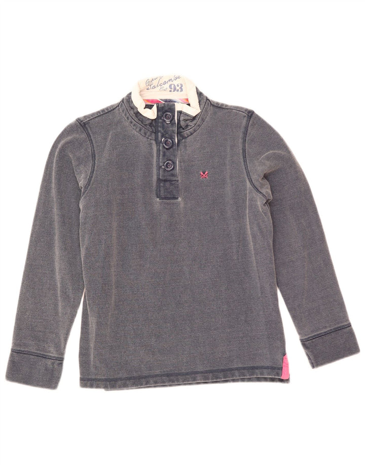 Crew Clothing - Sudadera con cuello y botones para mujer, talla 10, color azul marino
