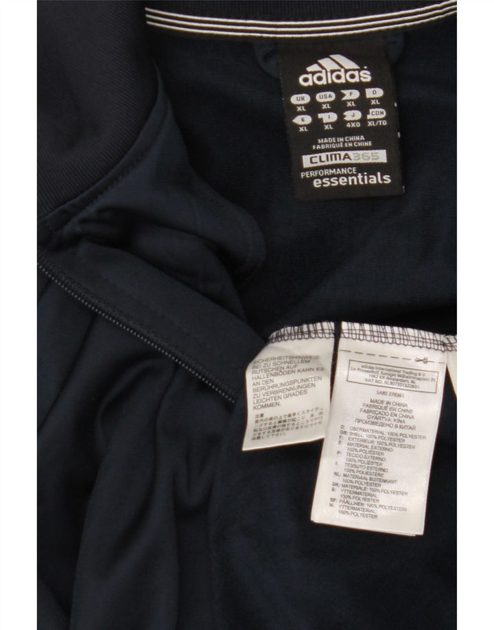 ADIDAS Hombre Climalite Chándal Top Chaqueta XL Azul Marino Poliéster