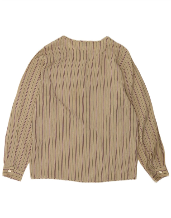 Marella Blusa tipo jersey para mujer UK 42 Seda a rayas beige mediana