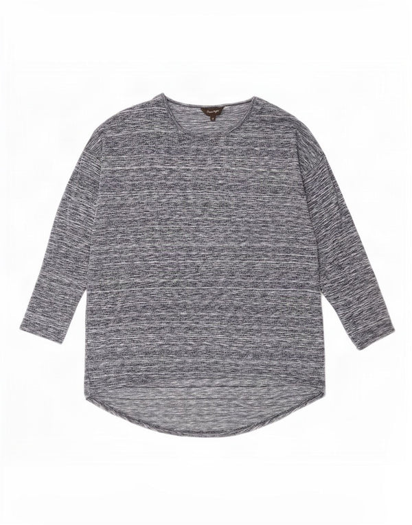 Phase Eight Top para mujer de manga larga UK 42 Viscosa moteada gris medio