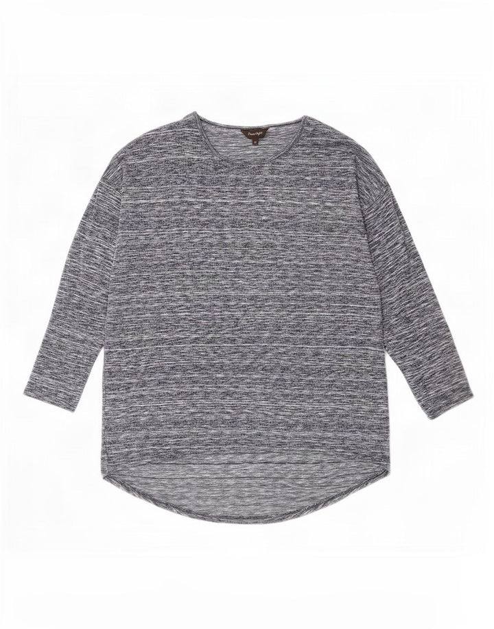 Phase Eight Top para mujer de manga larga UK 42 Viscosa moteada gris medio
