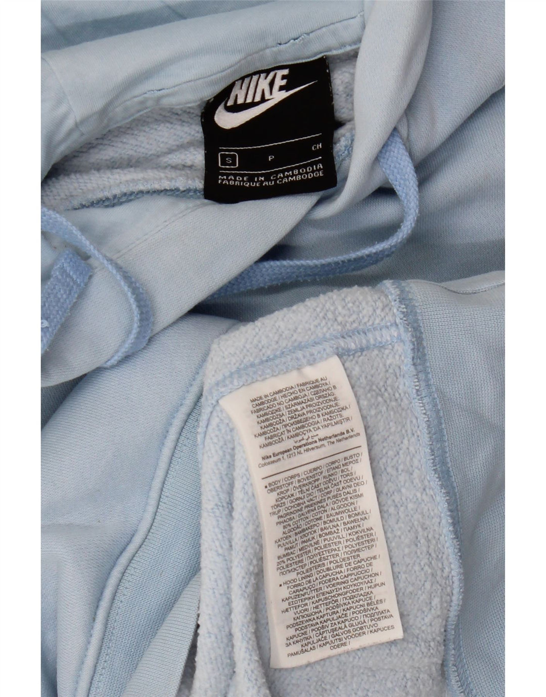 Nike Jersey con capucha para hombre, talla pequeña, algodón azul