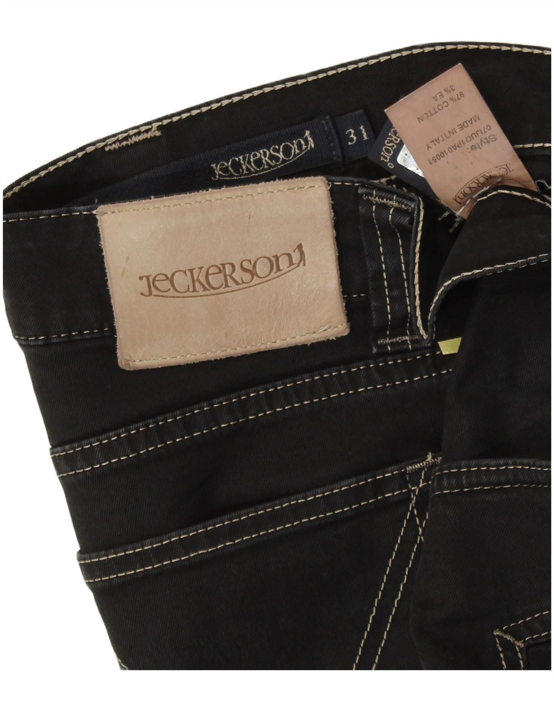 JECKERSON Vaqueros rectos para hombre W31 L32 Algodón negro