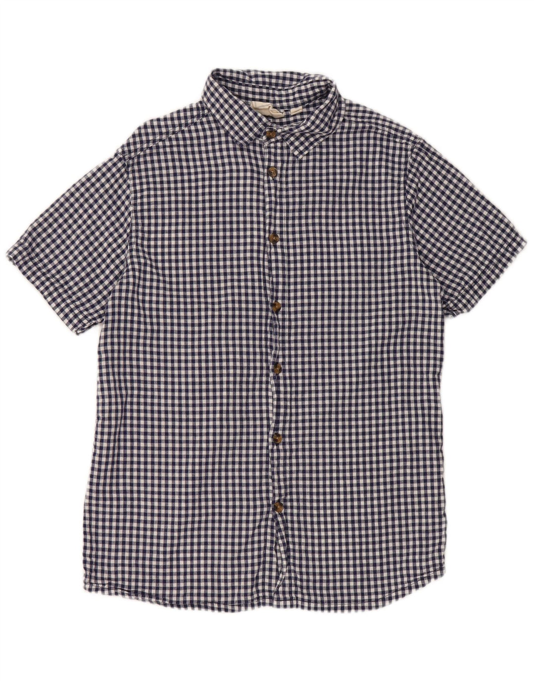 Camisa de manga corta para hombre Mountain Warehouse XS Algodón a cuadros azul