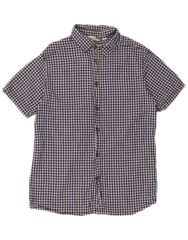 Camisa de manga corta para hombre Mountain Warehouse XS Algodón a cuadros azul