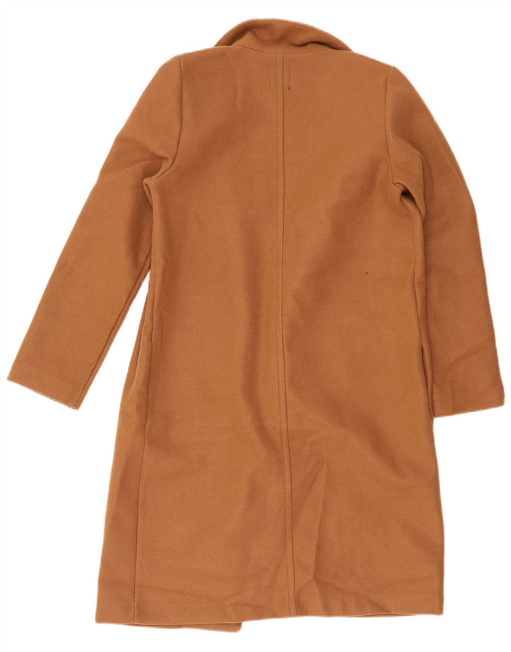 Zara Mujer Abrigo UK 10 Pequeño Poliéster Beige