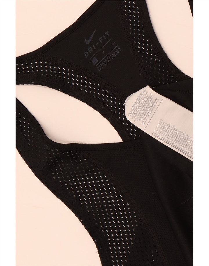 Nike Mujer Dri Fit Chaleco Top UK 10 Pequeño Poliéster Negro