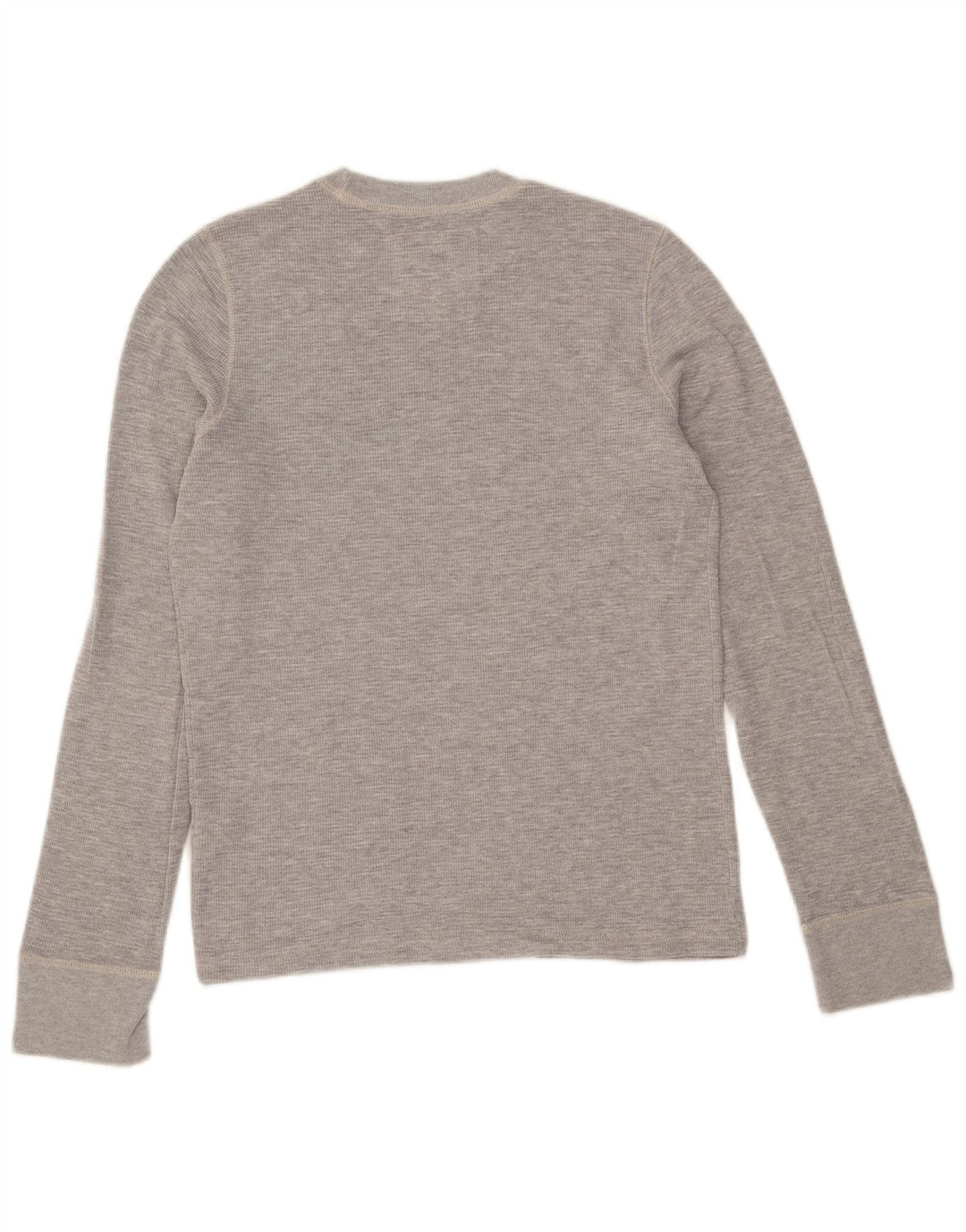 Camiseta Hollister Hombre Manga Larga Algodón Gris Pequeño