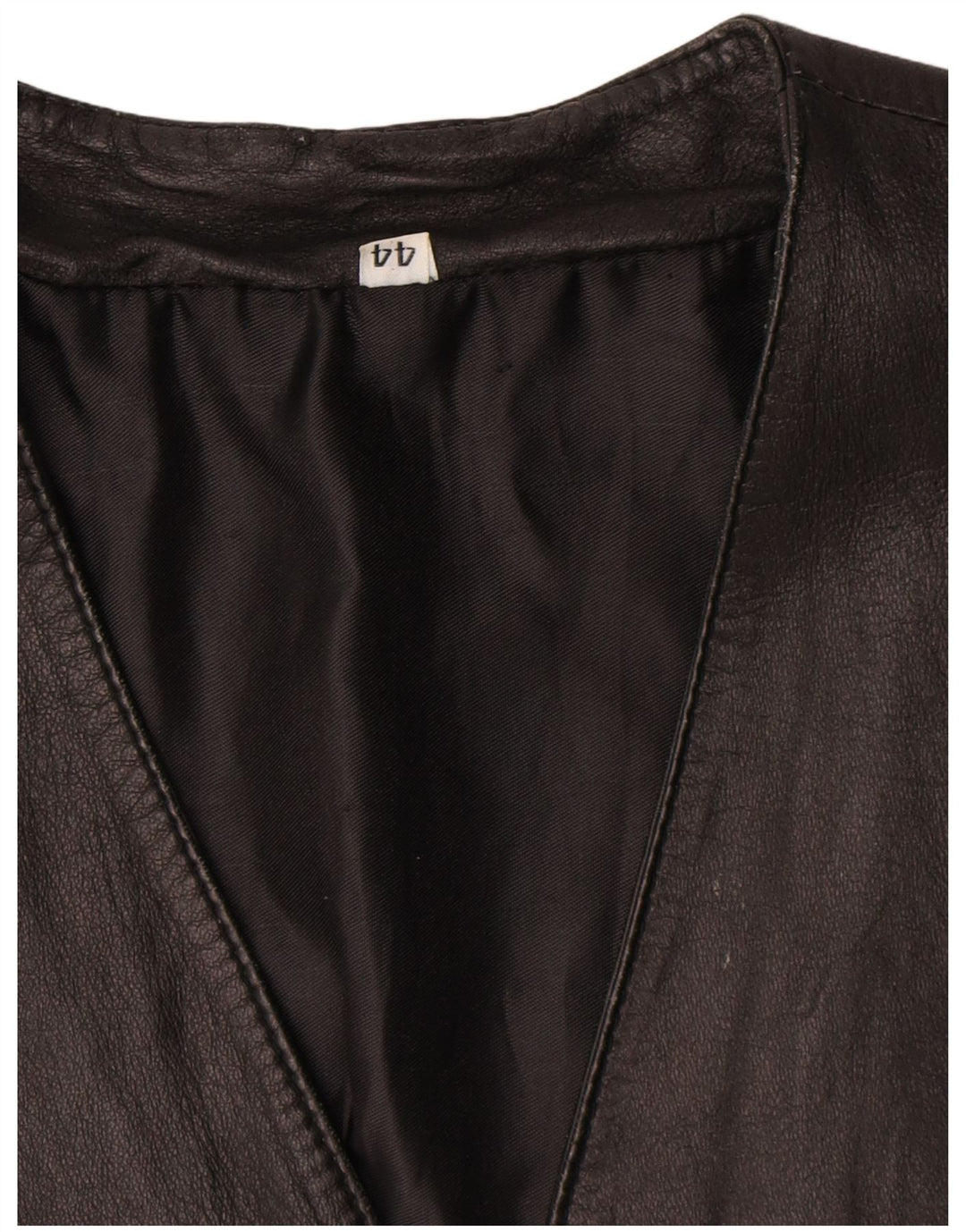 Chaleco de cuero vintage para mujer IT 44 Medio Negro