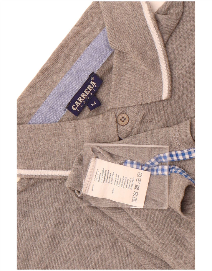 Carrera Polo Clásico Para Hombre Algodón Gris Medio