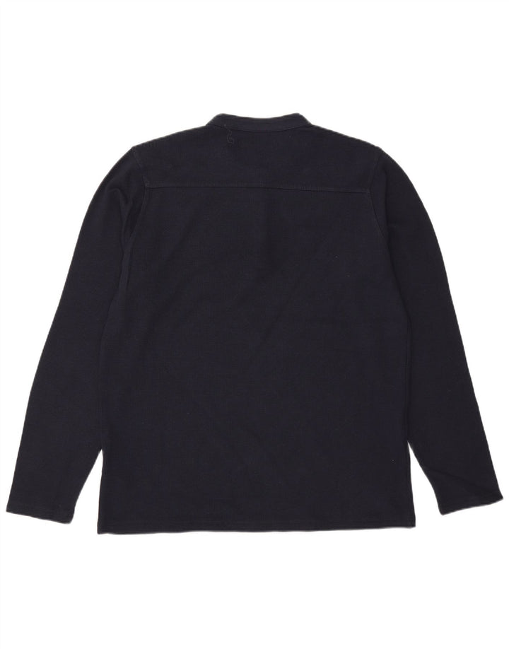 All Saints Hombre Top Manga Larga Pequeño Algodón Azul Marino