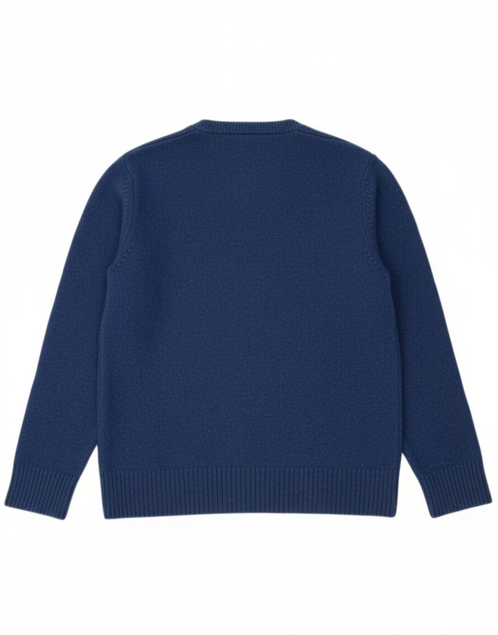 JOHN PARTRIDGE Womens Crew Neck Jumper Sweater UK 12 Medium Blue Wool