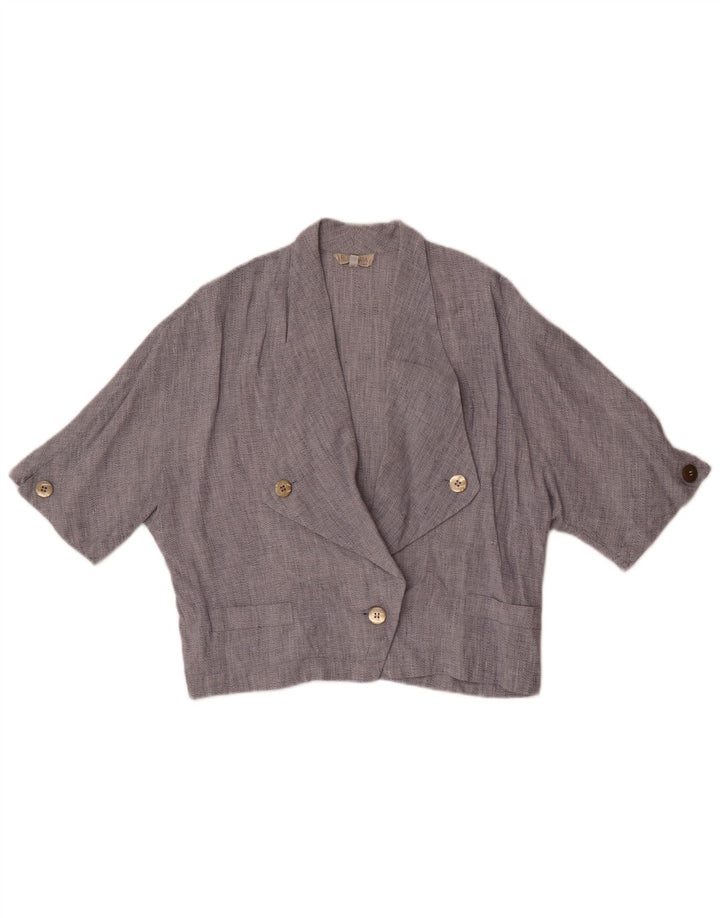 Vintage mujer oversize 1 botón Blazer chaqueta IT 44 azul marino medio