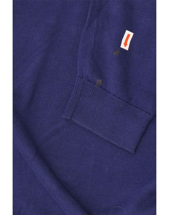 REISS Jersey con cuello en V para hombre, talla grande, algodón azul