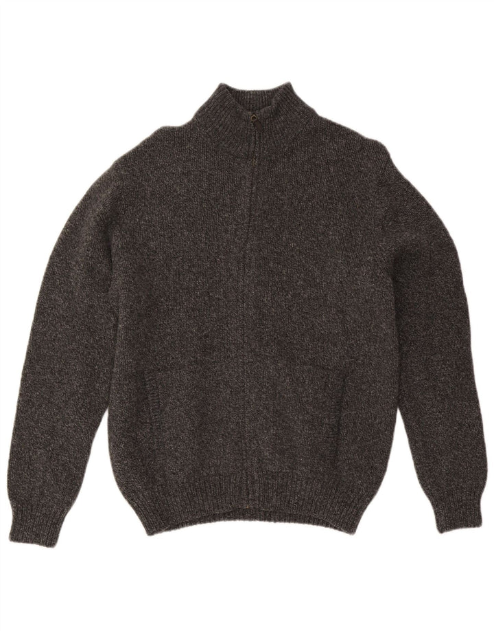 L.L.Bean Suéter tipo cárdigan para hombre de lana de cordero moteada en gris medio
