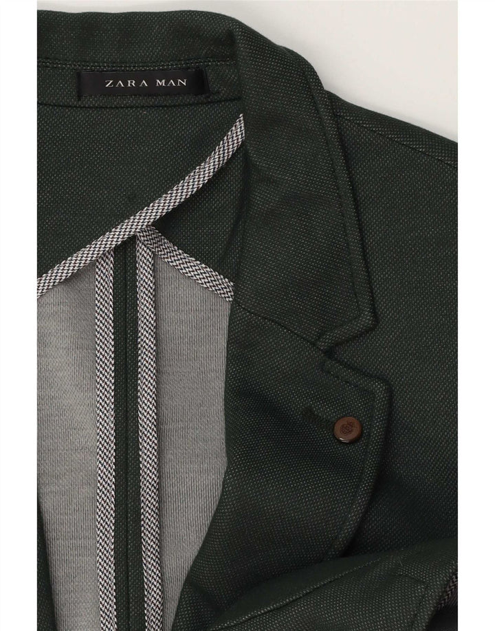 Zara Chaqueta Blazer De 2 Botones Para Hombre UK 38 Verde Medio