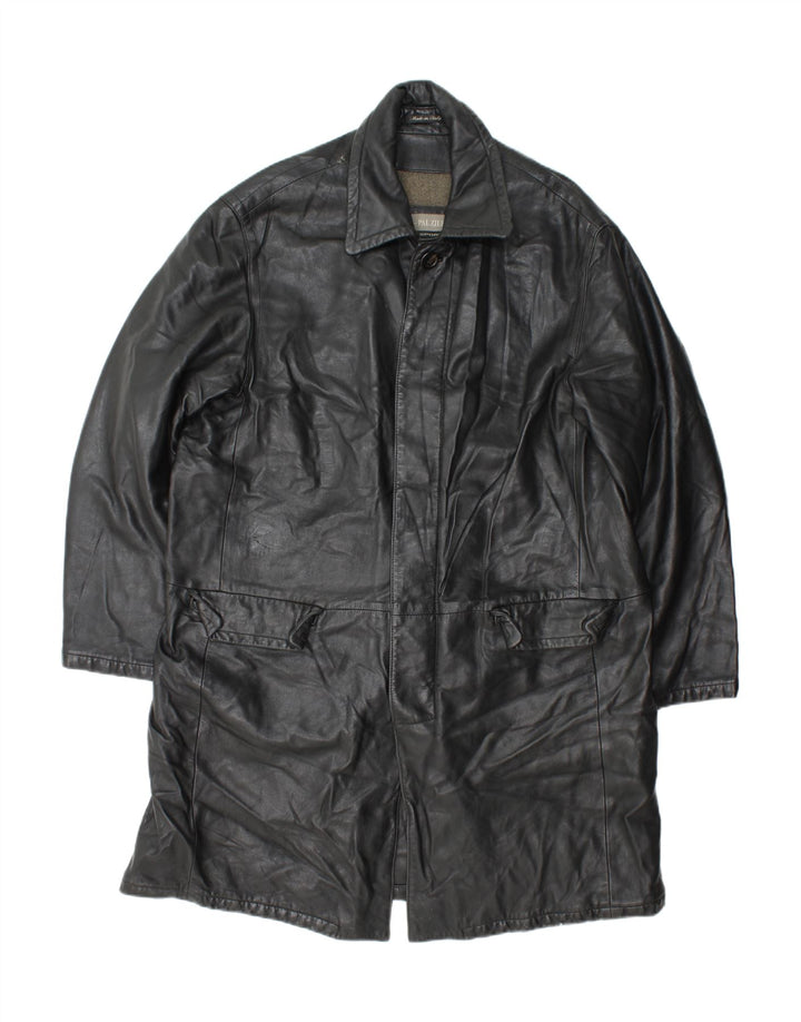 Pal Zileri Abrigo de cuero para hombre IT 52 XL Cuero negro
