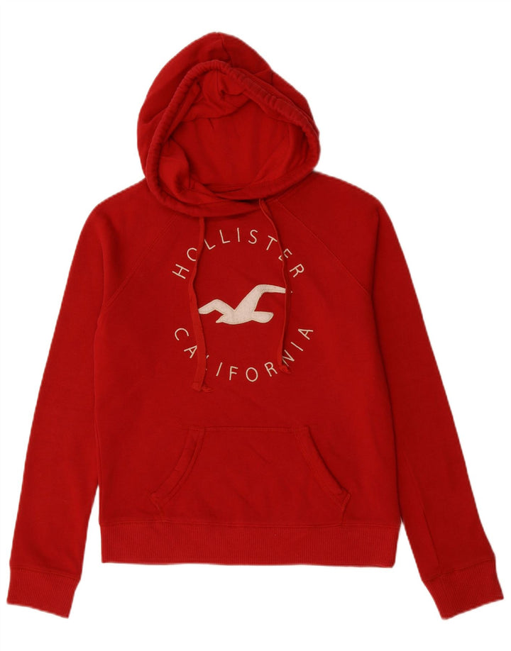 HOLLISTER Jersey con capucha gráfica para mujer Reino Unido 6 XS Algodón rojo