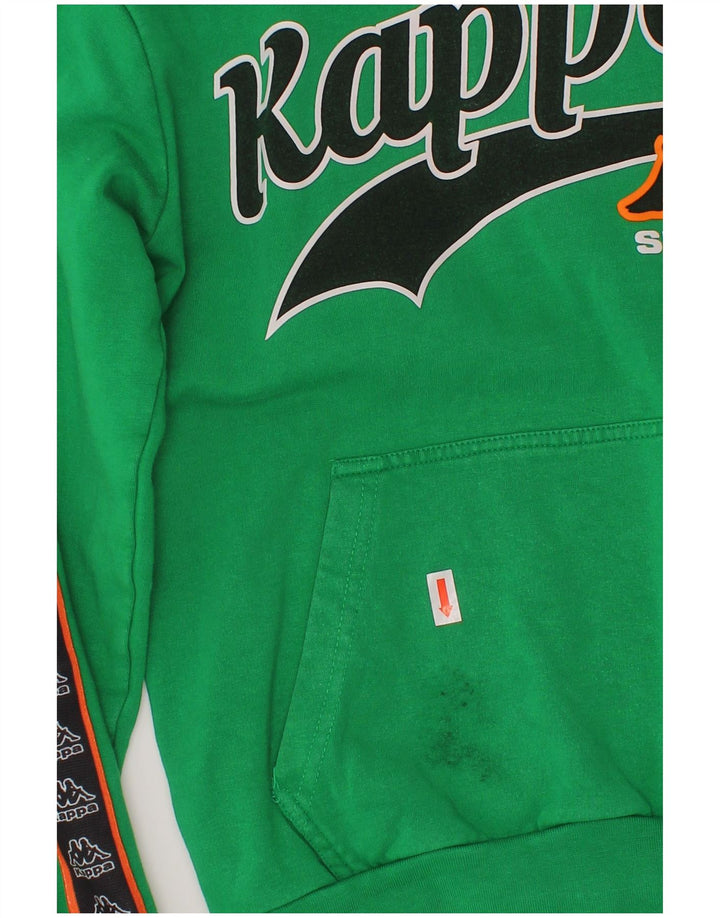 KAPPA Jersey con capucha para niños, 9-10 años, color verde, algodón