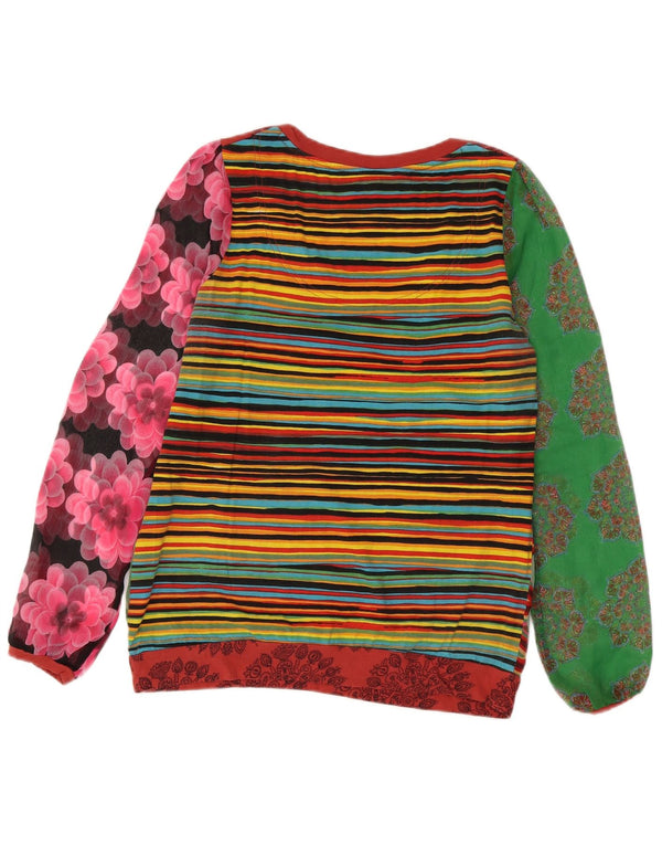 Desigual Top gráfico para mujer de manga larga UK 40 Grande multicolor floral