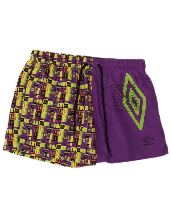 Umbro Bañador con gráfico para hombre, poliéster geométrico, color morado grande