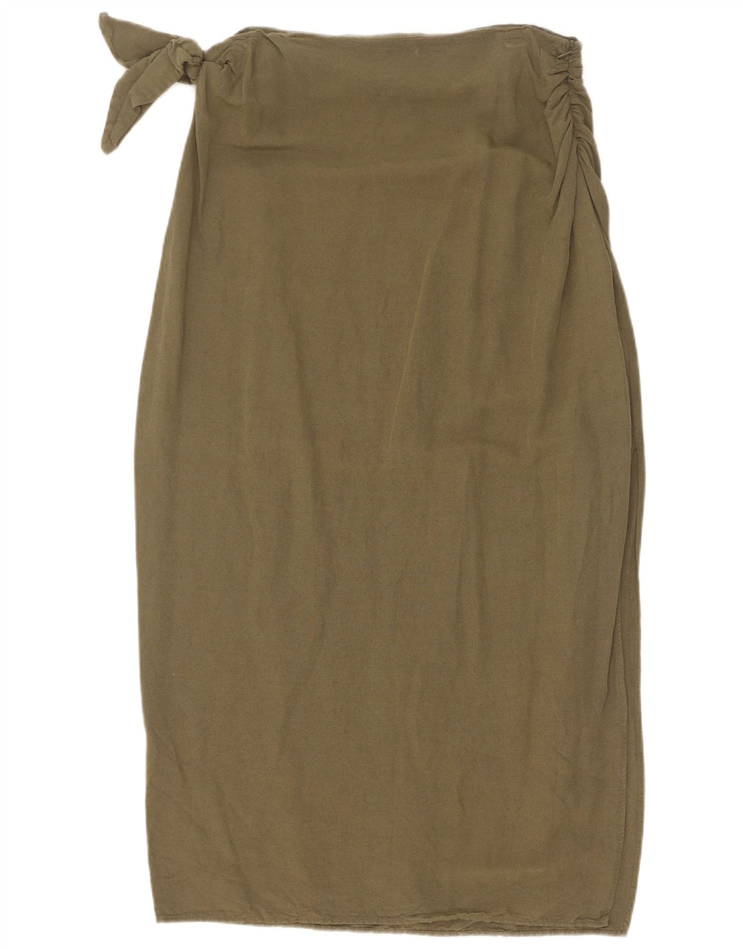 Zara Mujer Falda Midi Mediana W28 Caqui