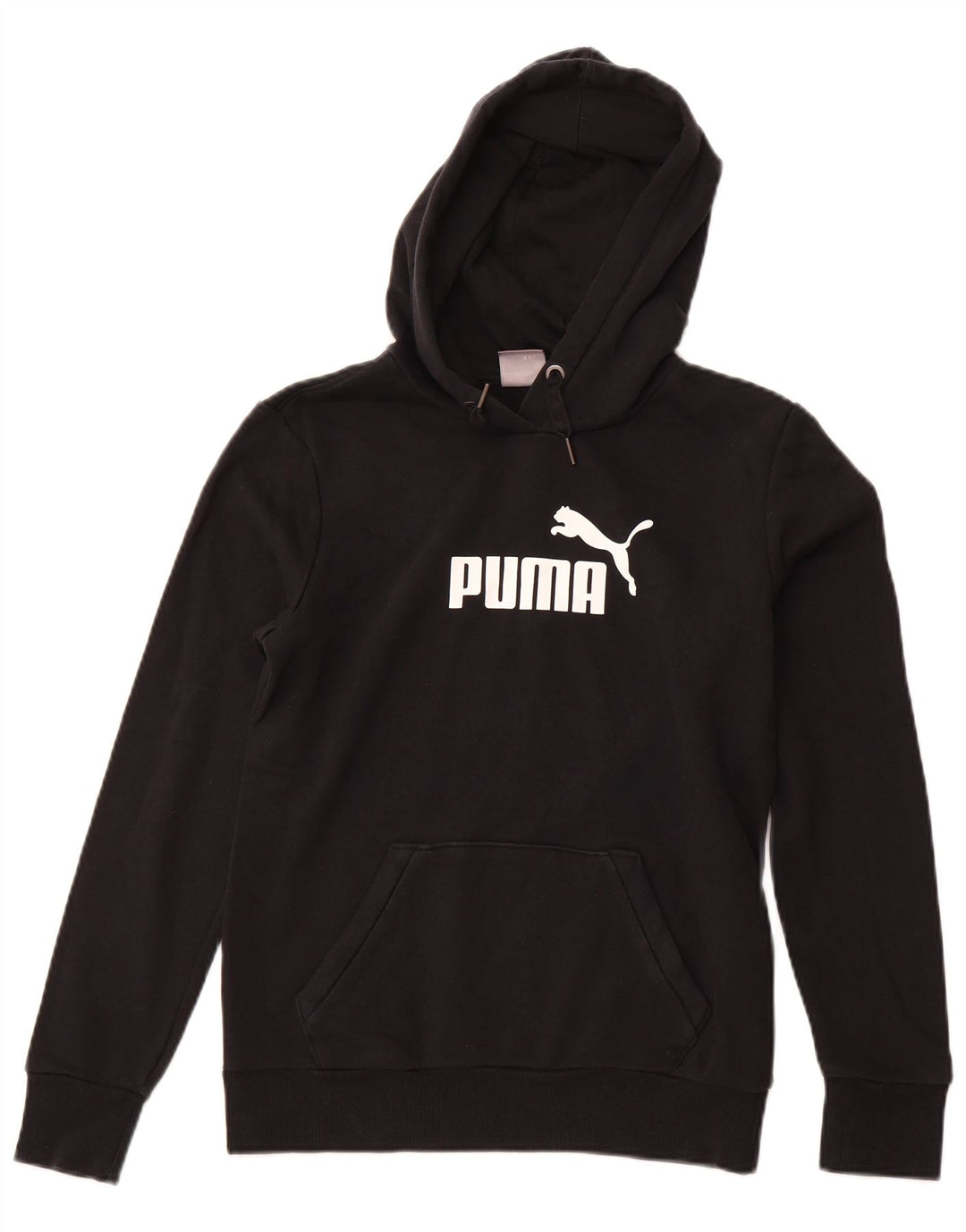 PUMA Sudadera con capucha gráfica para mujer UK 12 Medium Black Cotton