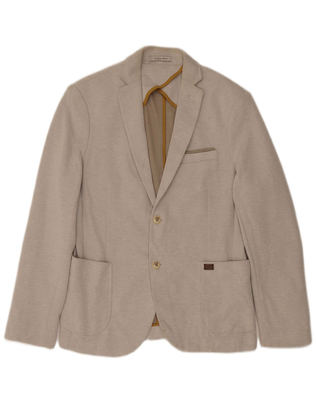ZARA Chaqueta tipo blazer de 2 botones para hombre EU 52 Poliéster gris grande