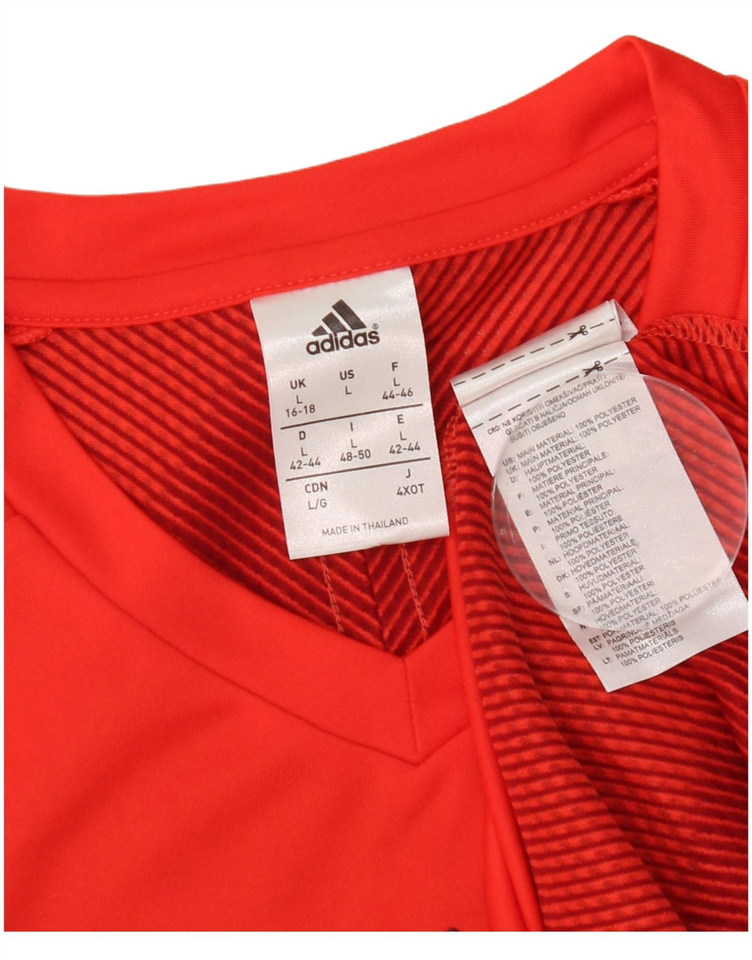 Adidas Chicos Climacool Camiseta Top 15-16 Años Grande Rojo Rayas Poliéster