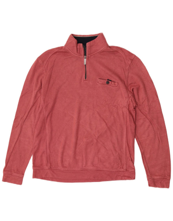 Ted Baker - Sudadera con cuello y cremallera para hombre, talla 4, viscosa rosa grande