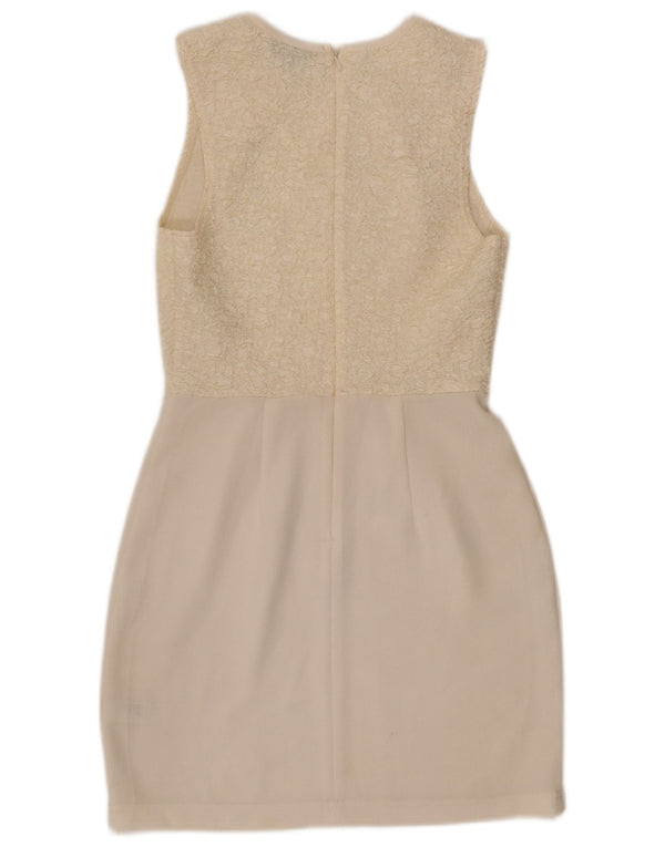 Topshop Vestido tubo sin mangas para mujer UK 8 Small Off White Poliéster