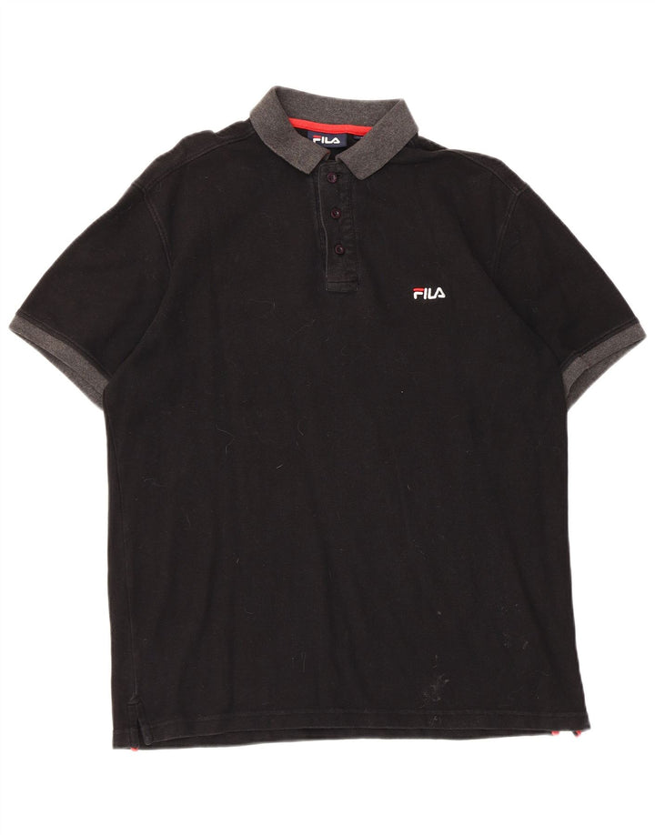 Fila Polo Hombre Algodón Negro Mediano