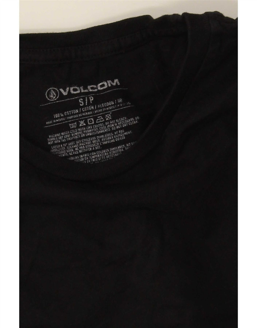 Volcom Hombre Gráfico Top Manga Larga Pequeño Algodón Negro