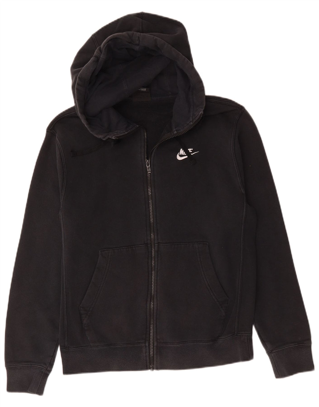 Nike - Sudadera con capucha y cremallera para hombre, talla pequeña, algodón negro