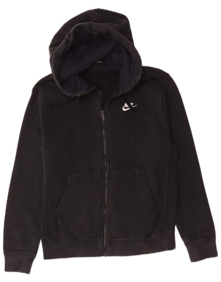 Nike - Sudadera con capucha y cremallera para hombre, talla pequeña, algodón negro