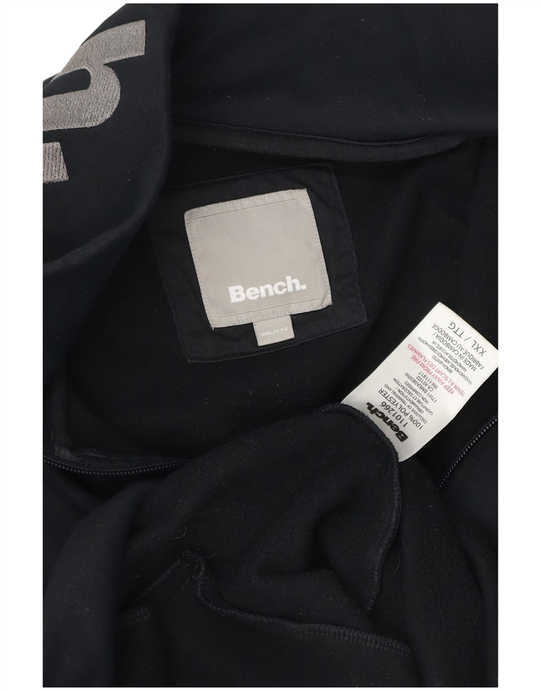Bench Chaqueta superior de chándal gráfico para hombre 2XL Poliéster negro