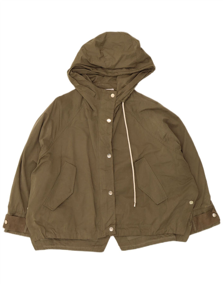 Zara Mujer Parka Extragrande Con Capucha UK 40 Medium Khaki