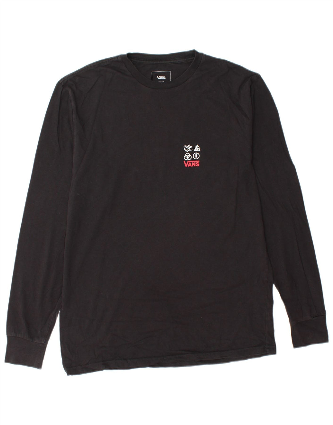 VANS Hombre Classic Fit Graphic Top Manga Larga Algodón Negro Mediano