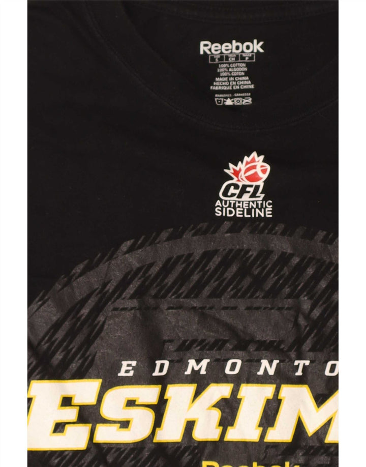 Reebok - Camiseta con gráfico regular para hombre, talla pequeña, algodón negro