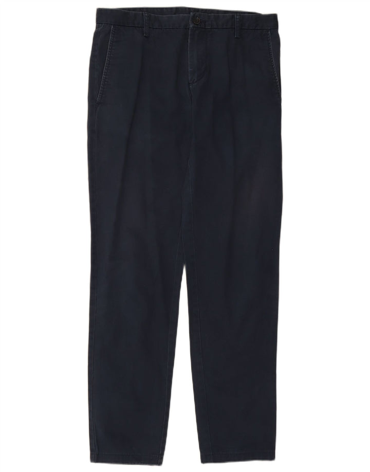 BENETTON Pantalón chino recto para hombre IT 46 Small W29 L30 Azul marino Algodón