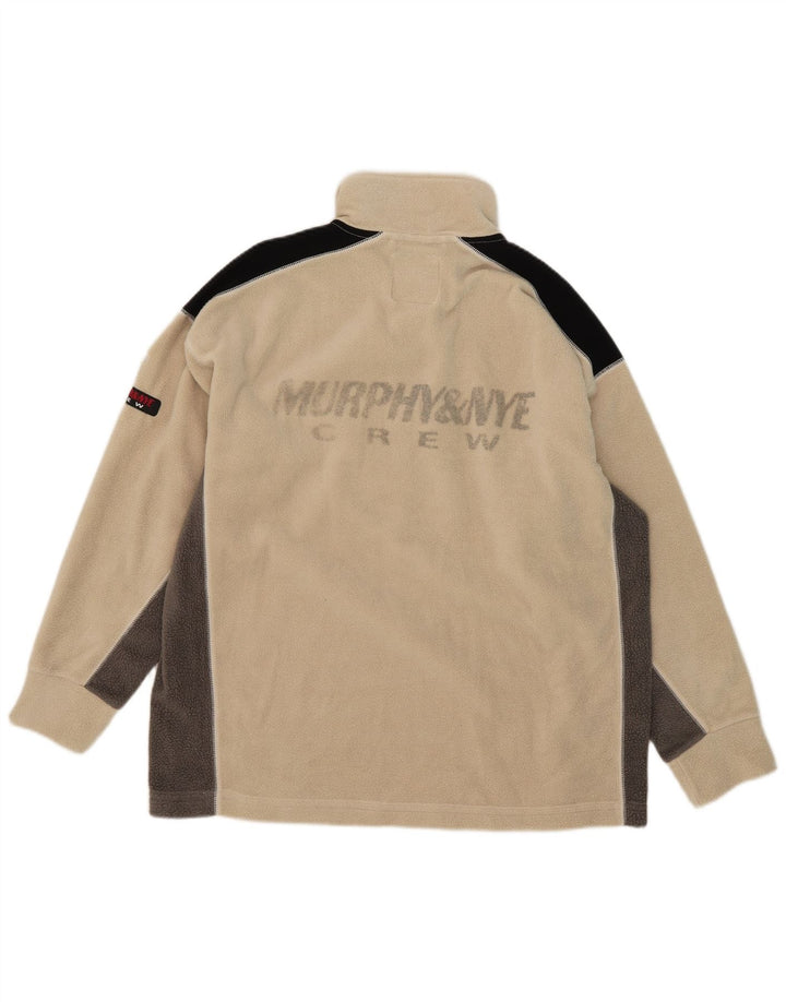 Murphy & Nye Hombre Jersey De Forro Polar Con Cremallera Y Cuello Grande Poliéster Color Block Beige
