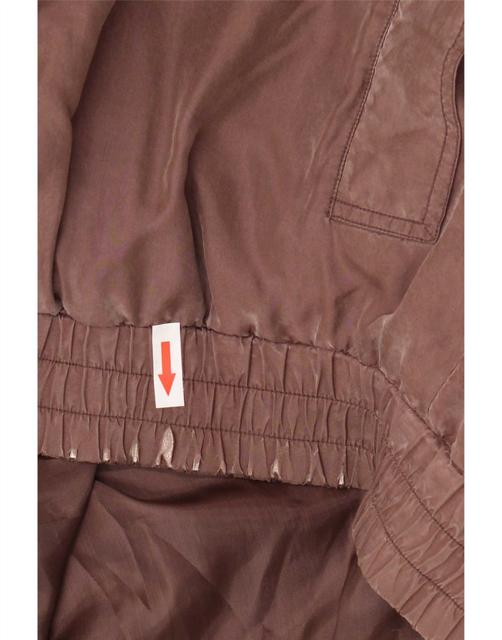 Brugi Chaqueta Bomber para Hombre UK 38 Seda Marrón Medio