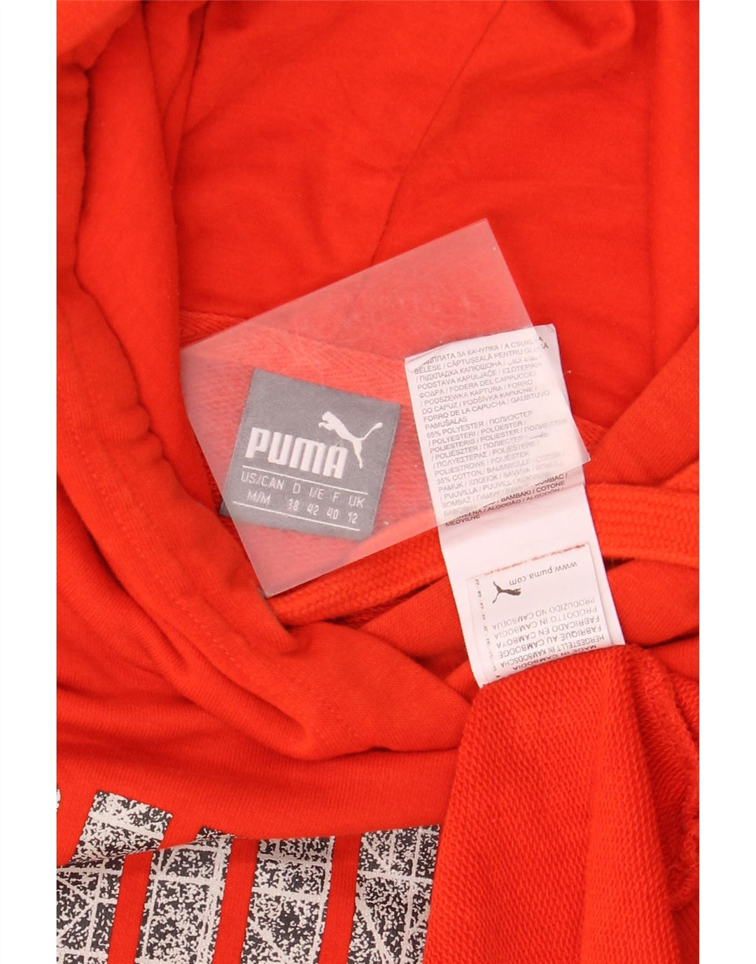 Puma Mujer Graphic Sudadera con capucha Jumper UK 12 Medio Rojo Poliéster