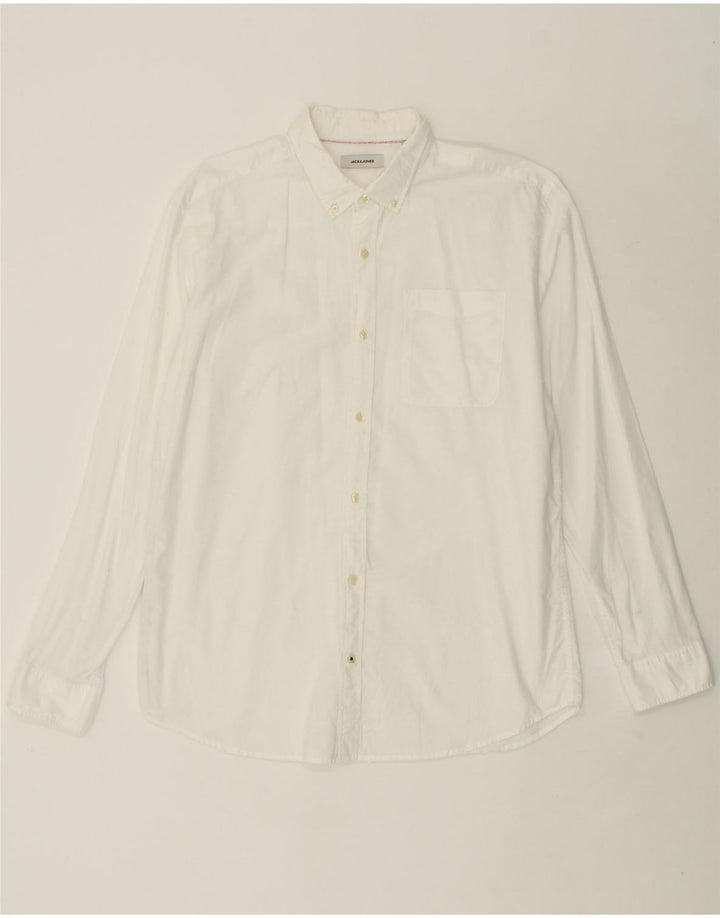 JACK & JONES Mens Shirt XL White Vintage Jack & Jones and Second-Hand Jack & Jones from Messina Hembry 