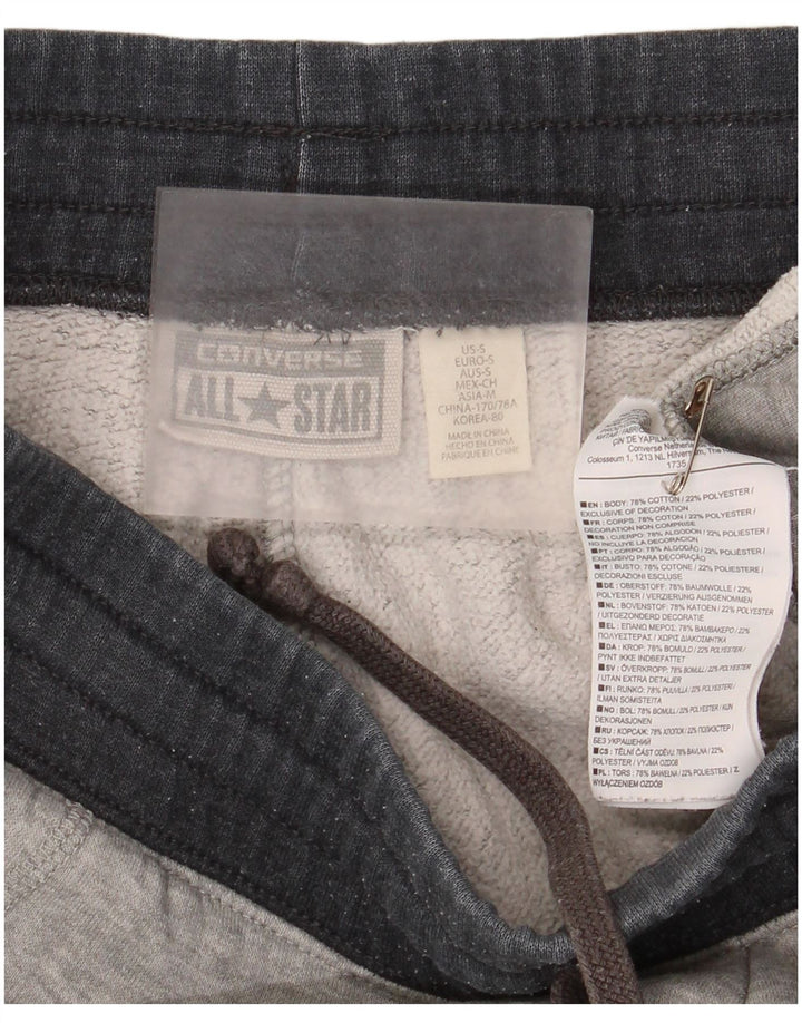 Pantalones cortos deportivos Converse para hombre de algodón color block gris pequeño